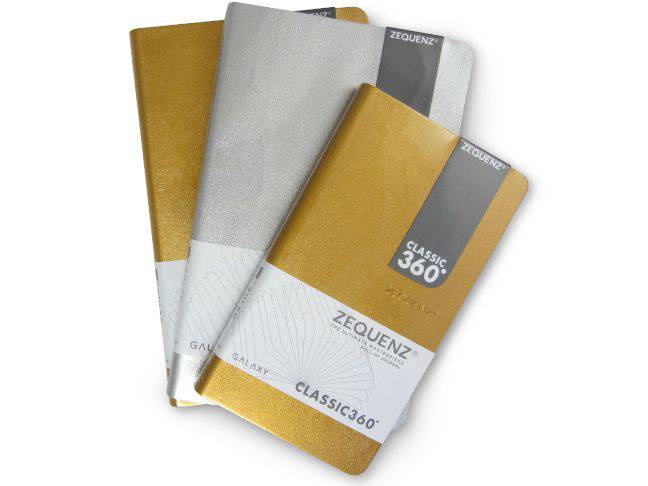 Silver Zequenz Journal Classic 360 Galaxy with lined pages, slim medium size for daily writing and note-taking.