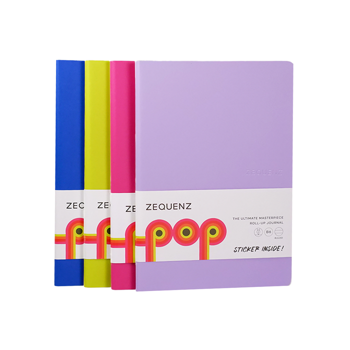 Zequenz Pop Journals Ruled B6 with vibrant cover and lined pages, perfect for note-taking and journaling.