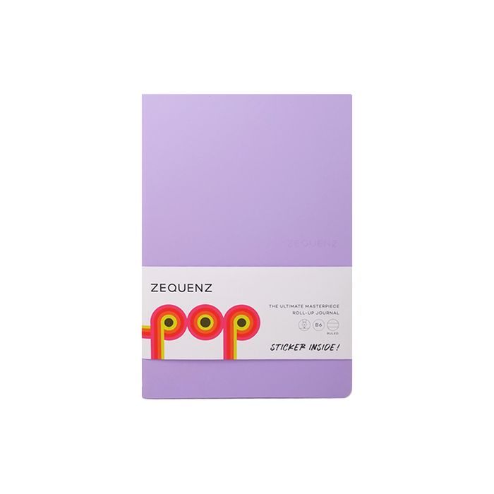 Zequenz Pop Journals Ruled B6 with purple cover, compact notebook for writing and note-taking, featuring lined pages.